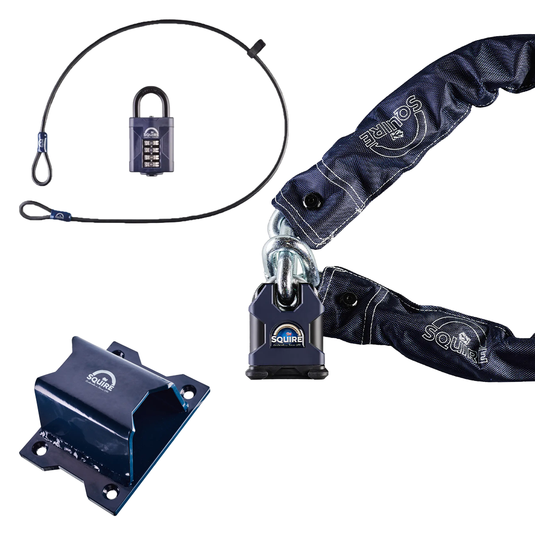 Key Bike Padlock Chain Cycle Lock Chain 500 With Key Blue